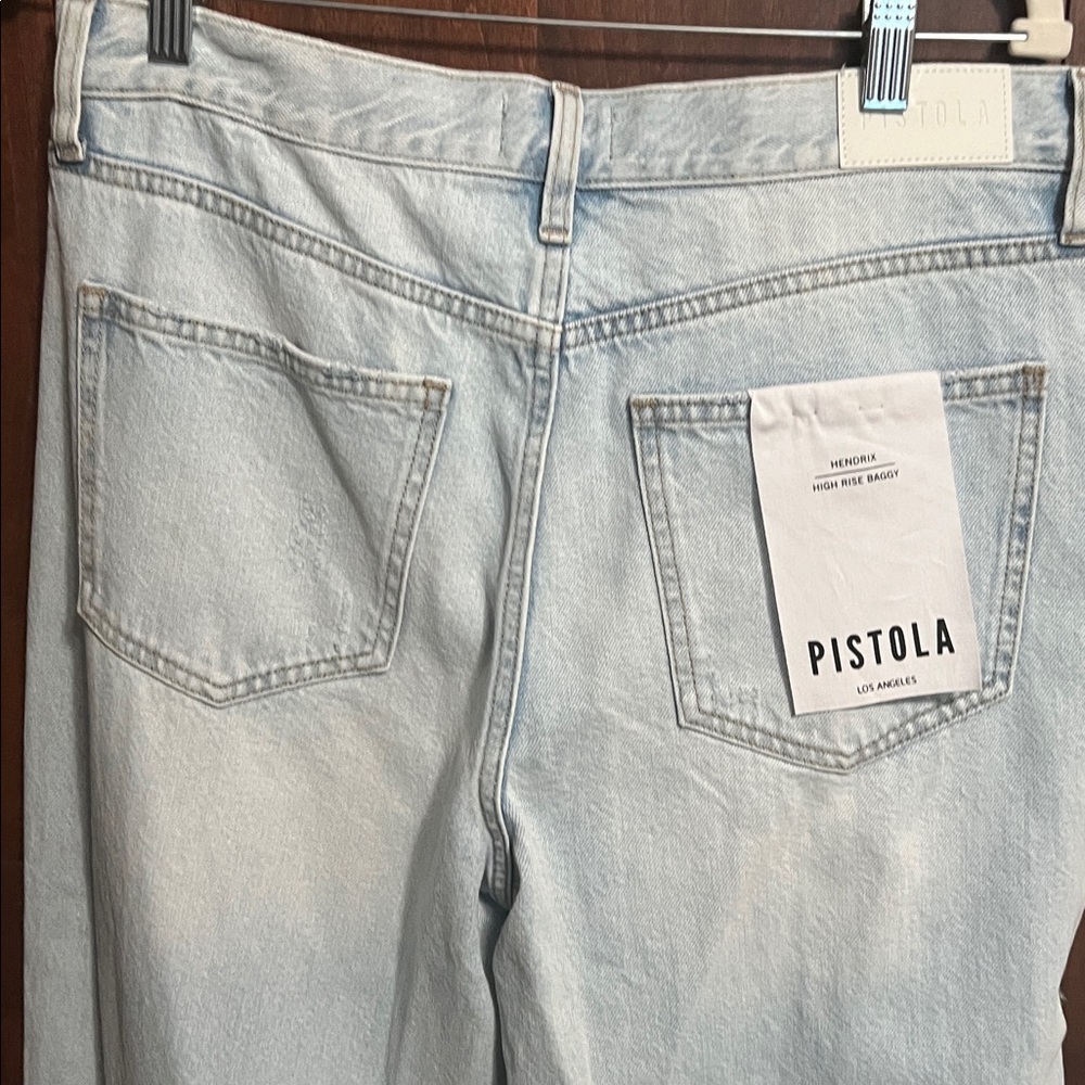 pistola Light Blue Straight Leg High-Rise Jeans - Picture 4 of 7